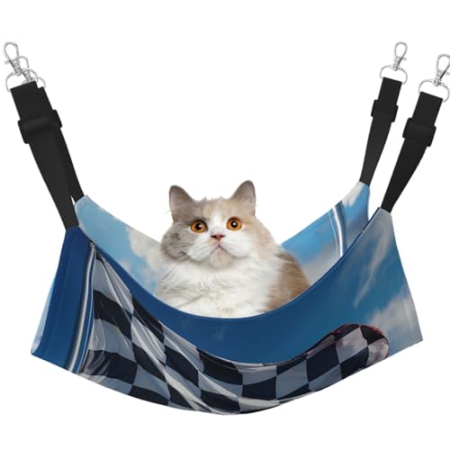 DDTKLSNV Atmungsaktive Sommer-Hängematte für Katzen, hängend, Haustierkäfig-Hängematte, Bett, verstellbar, weich, für Katzen, kleine Hunde, Kaninchen, Größe M DDTKLSNV Atmungsaktive Sommer-Hängematte für Katzen, hängend, Haustierkäfig-Hängematte, Bett, verstellbar, weich, für Katzen, kleine Hunde, Kaninchen, Größe M von DDTKLSNV