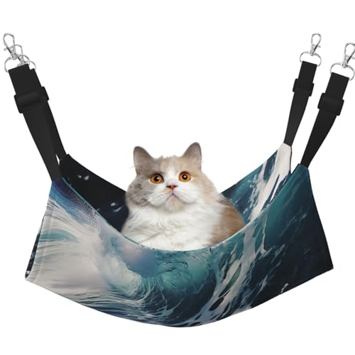 DDTKLSNV Atmungsaktive Sommer-Hängematte für Katzen, hängend, Haustierkäfig-Hängematte, Bett, verstellbar, weich, für Katzen, kleine Hunde, Kaninchen, Größe M DDTKLSNV Atmungsaktive Sommer-Hängematte für Katzen, hängend, Haustierkäfig-Hängematte, Bett, verstellbar, weich, für Katzen, kleine Hunde, Kaninchen, Größe M von DDTKLSNV
