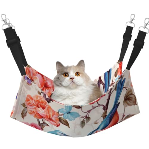 DDTKLSNV Atmungsaktive Sommer-Hängematte für Katzen, hängend, Haustierkäfig-Hängematte, Bett, verstellbar, weich, für Katzen, kleine Hunde, Kaninchen, groß DDTKLSNV Atmungsaktive Sommer-Hängematte für Katzen, hängend, Haustierkäfig-Hängematte, Bett, verstellbar, weich, für Katzen, kleine Hunde, Kaninchen, groß von DDTKLSNV