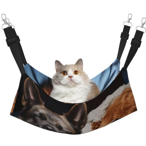 DDTKLSNV Atmungsaktive Sommer-Hängematte für Katzen, hängend, Haustierkäfig-Hängematte, Bett, verstellbar, weich, für Katzen, kleine Hunde, Kaninchen, groß DDTKLSNV Atmungsaktive Sommer-Hängematte für Katzen, hängend, Haustierkäfig-Hängematte, Bett, verstellbar, weich, für Katzen, kleine Hunde, Kaninchen, groß von DDTKLSNV