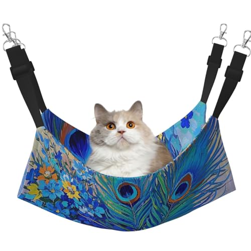 DDTKLSNV Atmungsaktive Sommer-Hängematte für Katzen, hängend, Haustierkäfig-Hängematte, Bett, verstellbar, weich, für Katzen, kleine Hunde, Kaninchen, groß DDTKLSNV Atmungsaktive Sommer-Hängematte für Katzen, hängend, Haustierkäfig-Hängematte, Bett, verstellbar, weich, für Katzen, kleine Hunde, Kaninchen, groß von DDTKLSNV