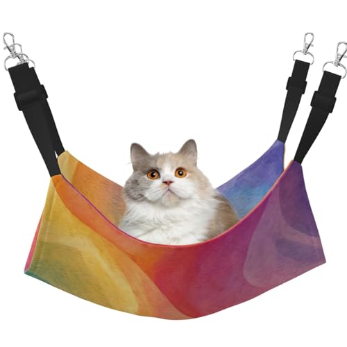 DDTKLSNV Atmungsaktive Sommer-Hängematte für Katzen, hängend, Haustierkäfig-Hängematte, Bett, verstellbar, weich, für Katzen, kleine Hunde, Kaninchen, groß DDTKLSNV Atmungsaktive Sommer-Hängematte für Katzen, hängend, Haustierkäfig-Hängematte, Bett, verstellbar, weich, für Katzen, kleine Hunde, Kaninchen, groß von DDTKLSNV