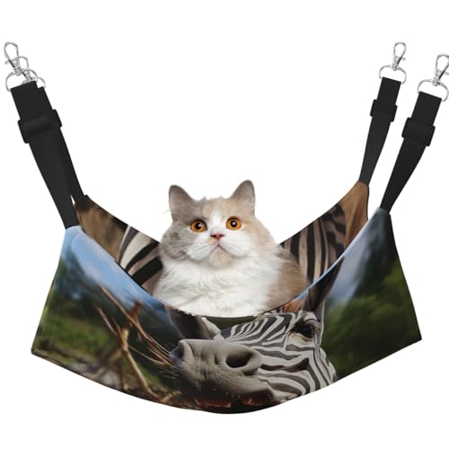 DDTKLSNV Atmungsaktive Sommer-Hängematte für Katzen, hängend, Haustierkäfig-Hängematte, Bett, verstellbar, weich, für Katzen, kleine Hunde, Kaninchen, groß DDTKLSNV Atmungsaktive Sommer-Hängematte für Katzen, hängend, Haustierkäfig-Hängematte, Bett, verstellbar, weich, für Katzen, kleine Hunde, Kaninchen, groß von DDTKLSNV