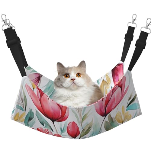 DDTKLSNV Atmungsaktive Sommer-Hängematte für Katzen, hängend, Haustierkäfig-Hängematte, Bett, verstellbar, weich, für Katzen, kleine Hunde, Kaninchen, groß DDTKLSNV Atmungsaktive Sommer-Hängematte für Katzen, hängend, Haustierkäfig-Hängematte, Bett, verstellbar, weich, für Katzen, kleine Hunde, Kaninchen, groß von DDTKLSNV