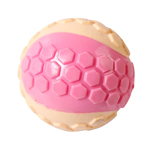 DDTNW Ball Molar Vent Vocal Teething, Stimulation & Training | Gummimaterial | Zubehör für kleine, mittelgroße und große Welpen und Erwachsene, rosa, 8 cm von DDTNW