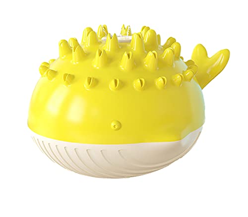DDTNW Ball mit einer kostenlosen Glocke, elektrisches Wasserspray, Gesangszahnen, Stimulation und Training, TRP-Material, Zubehör für kleine, mittelgroße und große Welpen und Erwachsene, gelb von DDTNW