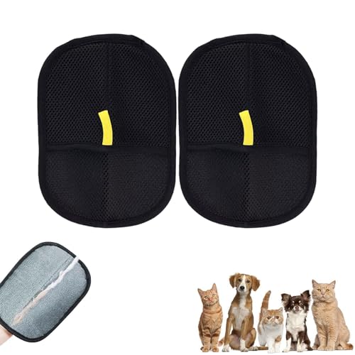 Fellmagnet Handschuh, Fellmagnet,Wiederverwendbarer Doppelseitiger Haustierhaarentferner Handschuh,Antistatischer Fellpflege Handschuh Für Katzen und Hunde, Für Kleidung, Möbel und Sofa (2 Stück) von DDaMeehGE