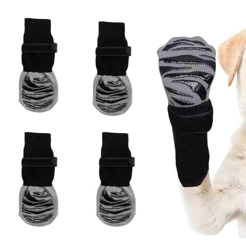 DEANKEJI 2 Paar Hunde Socken, Silent Hundesocken Anti Rutsch, Beidseitig rutschfest, Baumwolle Katzen Socken, mit verstellbarem Klebeband, Größe L, für Schutz der Pfoten des Haustiers DEANKEJI 2 Paar Hunde Socken, Silent Hundesocken Anti Rutsch, Beidseitig rutschfest, Baumwolle Katzen Socken, mit verstellbarem Klebeband, Größe L, für Schutz der Pfoten des Haustiers von DEANKEJI