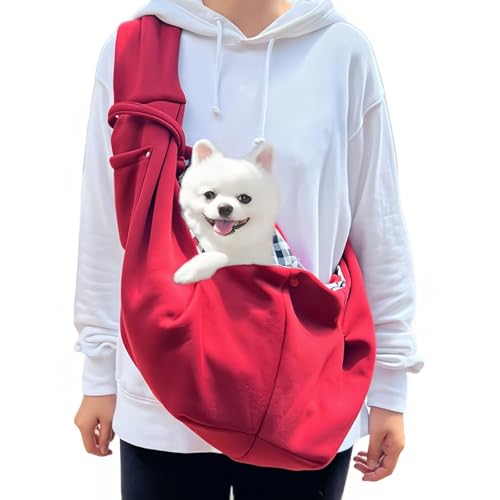 DEANKEJI Hunde Umhängetasche, Snuggle Sling Hund bis 7,5 kg, Weich Hundetragetuch, Rotwein Tiertransporttrage, für Spaziergang Aktivitäten im Ausflüge und Freien DEANKEJI Hunde Umhängetasche, Snuggle Sling Hund bis 7,5 kg, Weich Hundetragetuch, Rotwein Tiertransporttrage, für Spaziergang Aktivitäten im Ausflüge und Freien von DEANKEJI