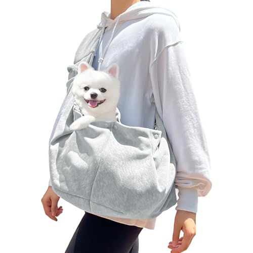 DEANKEJI Hundetragetuch, Hunde Umhängetasche bis 7,5 kg, Grau Snuggle Sling Hund, Tiertransporttrage für Spaziergang Aktivitäten im Freien und Ausflüge DEANKEJI Hundetragetuch, Hunde Umhängetasche bis 7,5 kg, Grau Snuggle Sling Hund, Tiertransporttrage für Spaziergang Aktivitäten im Freien und Ausflüge von DEANKEJI