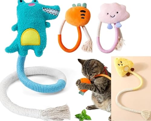 DEARBAG 4 PCS Plüsch Katze Seil Spielzeug Set, Interaktive Kauspielzeug Zahnen Training putzen für Indoor Kätzchen, Baumwolle Kauen Sticks für Kleine und Mittlere Katzen, Langlebig DEARBAG 4 PCS Plüsch Katze Seil Spielzeug Set, Interaktive Kauspielzeug Zahnen Training putzen für Indoor Kätzchen, Baumwolle Kauen Sticks für Kleine und Mittlere Katzen, Langlebig von DEARBAG
