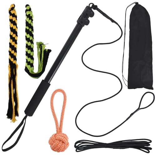 DEARBAG Reizangel Spielzeug, Ausziehbar Teleskopstange Mit Seil, Interaktives Hundespielzeug für Große, Mittlere und Kleine Hunde von DEARBAG
