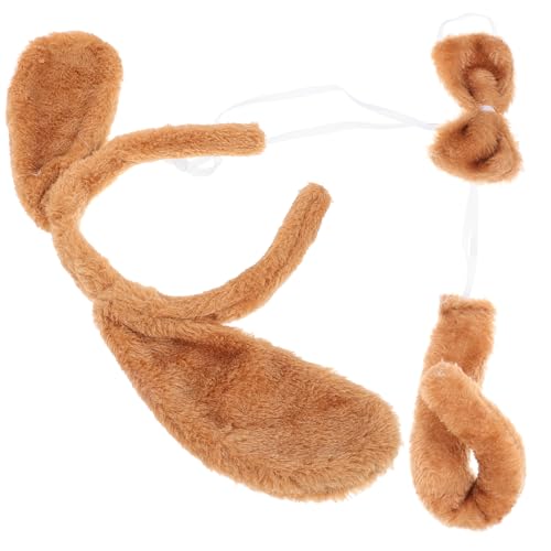 DEARMAMY 1 Satz Halloween-welpenkopfschmuck Kostüme Hundegeburtstagsmütze Hundeohren Und Schwanzkostüm Geburtstag des Hundes Bogen Hundeperücken Thematisiert Cosplay- Fliege Stoff von DEARMAMY
