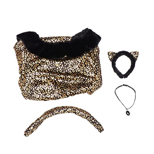 DEARMAMY 1 Set Kleid Halloween Kostüme Cosplay Frauen Pelzkostüm Katzenkostüm Erwachsenenkostüme Kostüm Outfits Bekleidung Kleider Für Frauen Formeller Anzug Polyester Leopard von DEARMAMY