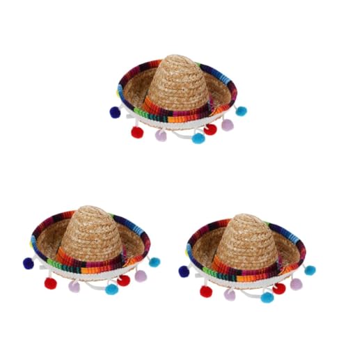 DEARMAMY 3st Mexikanischer Hut Sombrero Für Kleine Hüte Für Hühner Sombrero-hüte Mexikanischer Strohhut Hut Mit Stirnband Fiesta-Party-Dekorationen Cowboyhut Mit Katze Polyester DEARMAMY 3st Mexikanischer Hut Sombrero Für Kleine Hüte Für Hühner Sombrero-hüte Mexikanischer Strohhut Hut Mit Stirnband Fiesta-Party-Dekorationen Cowboyhut Mit Katze Polyester von DEARMAMY