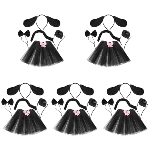 DEARMAMY 5 Sätze Schwarzer Welpen-Tutu-Anzug Hundekostüme Cosplay-hundeohr-Stirnband Verkleiden Sie Welpenohren-Stirnband Kuhkostüm Hündchen Kostüm Hunde Spinnenkostüm Plüsch Black Stoff DEARMAMY 5 Sätze Schwarzer Welpen-Tutu-Anzug Hundekostüme Cosplay-hundeohr-Stirnband Verkleiden Sie Welpenohren-Stirnband Kuhkostüm Hündchen Kostüm Hunde Spinnenkostüm Plüsch Black Stoff von DEARMAMY