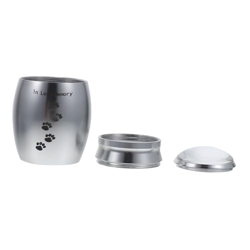 DEARMAMY Elegante Tierurne aus Edelstahl Rundes Design mit Glatter Oberfläche Langlebig und Sicher für Hundeasche zur Liebevollen Aufbewahrung und Erinnerung an Verstorbene Haustiere von DEARMAMY