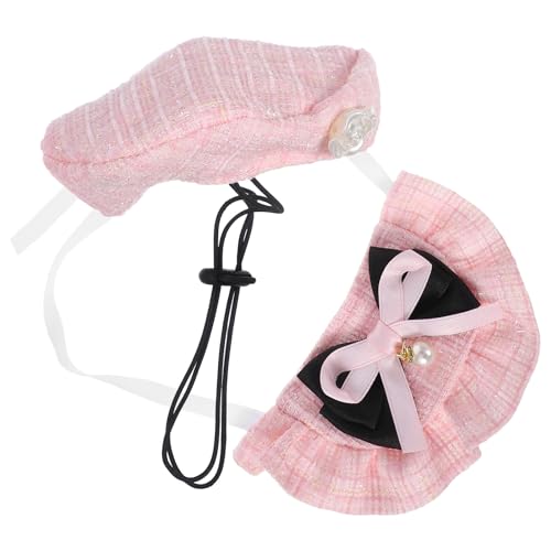 DEARMAMY Haustier-kostüm-Set – Rosa Französische Künstlerbaskenmütze Und Bandana-schal für Kleine Hunde Und Katzen, Halloween-weihnachtsparty-Kleidung DEARMAMY Haustier-kostüm-Set – Rosa Französische Künstlerbaskenmütze Und Bandana-schal für Kleine Hunde Und Katzen, Halloween-weihnachtsparty-Kleidung von DEARMAMY