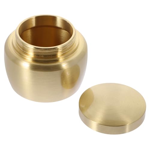 DEARMAMY Kleine Kupferurne Mini Vorratsdose Versiegelt Vielseitig für Räucherpulver Schmuck Aufbewahrung Durable Menschliche Urne Lagerbehälter von DEARMAMY