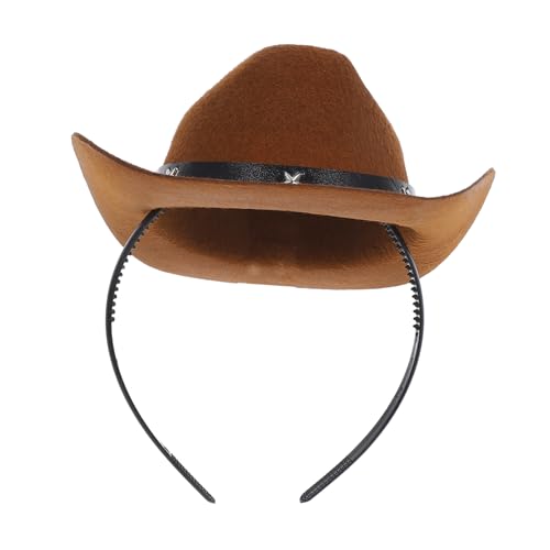 DEARMAMY Mini Cowboy Hut Haarreif für Haustiere Modischer Western Party Hut und für Geburtstag und Festlichkeiten Soft und Komfortabel für Tiere von DEARMAMY