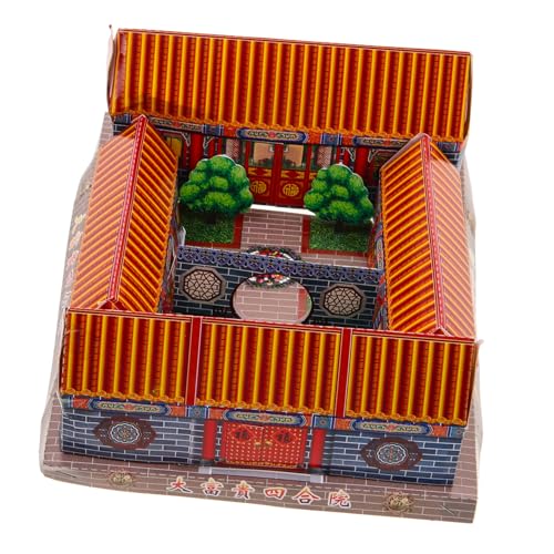 DEARMAMY Traditionelle Villa Ahnenopfer Modell für Qingming Festival Kreative Geistervilla zum Verbrennen Spiel Opfergabe für Ahnenverehrung und Wohlstand im Jenseits von DEARMAMY