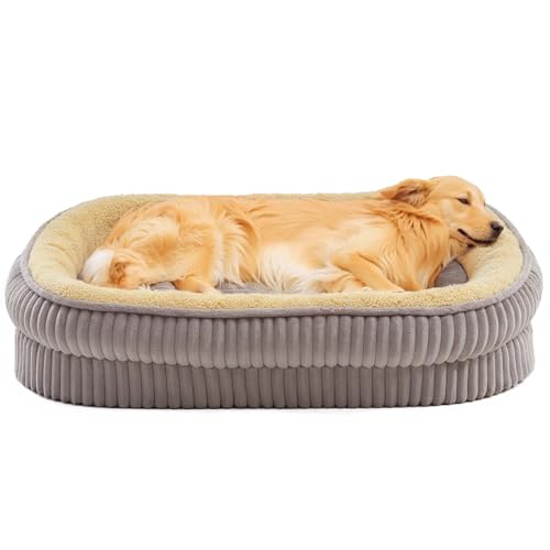 DEBANG HOME Orthopädisches Hundebett für mittelgroße und große Hunderassen, hochdichtes Schaumstoff-Hundesofa mit vierseitiger Nackenrolle, ovales Hundebett, Haustier-Couch-Bett, abnehmbarer, DEBANG HOME Orthopädisches Hundebett für mittelgroße und große Hunderassen, hochdichtes Schaumstoff-Hundesofa mit vierseitiger Nackenrolle, ovales Hundebett, Haustier-Couch-Bett, abnehmbarer, von DEBANG HOME
