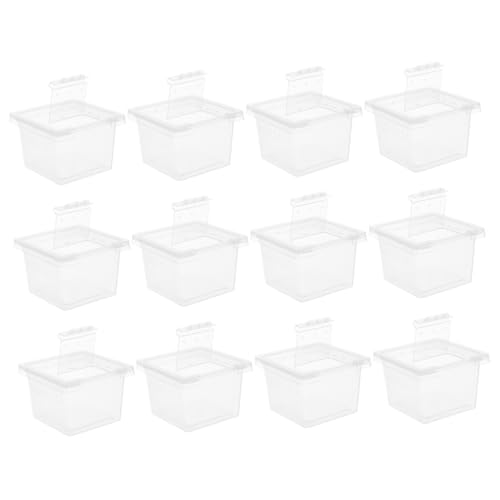 DECHOUS 12Stücke Reptil Fütterungsbox Transparente Zuchtbehälter Für Spinnen Eidechsen Schildkröten Und Frösche Sicheres Und Umweltfreundliches Material Für Reptilienhaltung von DECHOUS