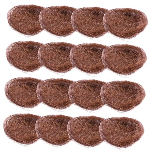 DECHOUS 16 Stück Simuliertes Vogelnest Teiliges Dekorationsset Braun für Garten Ostern Party Vielseitige Deko für Kleine Vögel Fotorequisiten Wohn und Gartenschmuck von DECHOUS