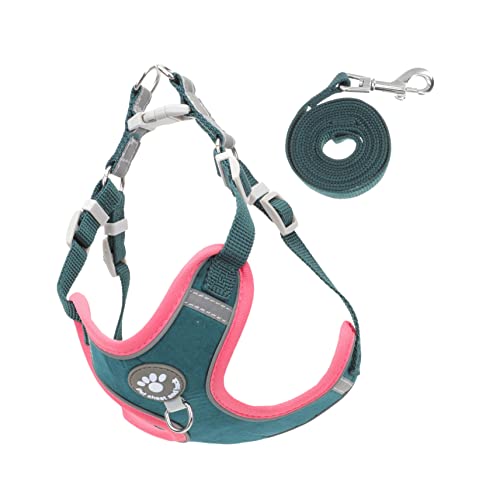 DECHOUS 1Satz Mittelgroßes Reflektierendes Hundegeschirr Mit Leine Verstellbar Und Atmungsaktiv Für Outdoor Aktivitäten Und Sicheres Training von DECHOUS