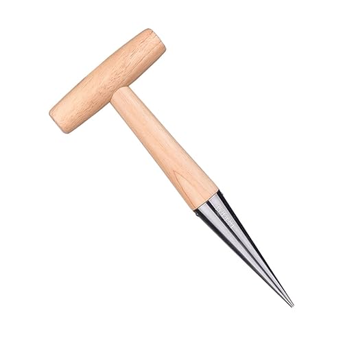 DECHOUS 1Stück Einstellbarer Garten Dibber Tragbares Saatgutwerkzeug Für Müheloses Umpflanzen Und Düngen Für Gartenliebhaber Und Hobbygärtner Holzfarbe von DECHOUS