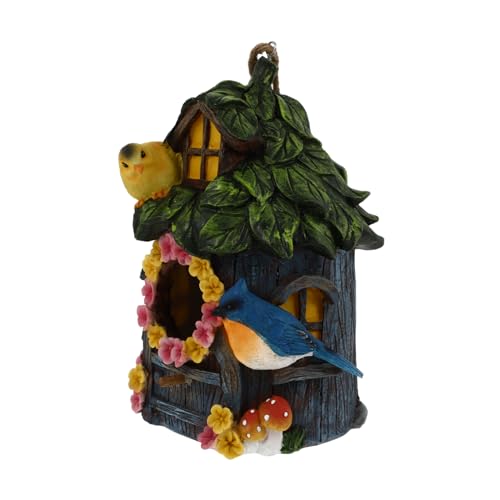 DECHOUS 1Stück Hängendes Vogelhaus Harz Handgemachtes Vogelhaus Für Garten Und Terrasse Dekorativer Nistkasten Und Vogelschutz Für Outdoor Und Hausschmuck von DECHOUS