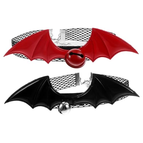 DECHOUS 2 Stück Verstellbare Katzenhalsbänder mit Glöckchen Halloween Design mit Fledermausflügeln Hautfreundliches Material Großes Katzenhalsband Niedliches Zubehör für Kätzchen und DECHOUS 2 Stück Verstellbare Katzenhalsbänder mit Glöckchen Halloween Design mit Fledermausflügeln Hautfreundliches Material Großes Katzenhalsband Niedliches Zubehör für Kätzchen und von DECHOUS