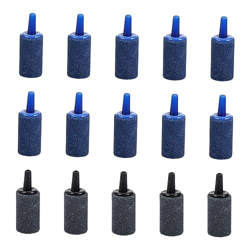 DECHOUS 20 Stück Teiliges Aquarium Luftstein Zylindrischer Diffusor Langlebige Air Bubble Stones Geeignet für Fischbecken Teiche und Hydroponik Blau Verbessert Wassersauerstoff von DECHOUS