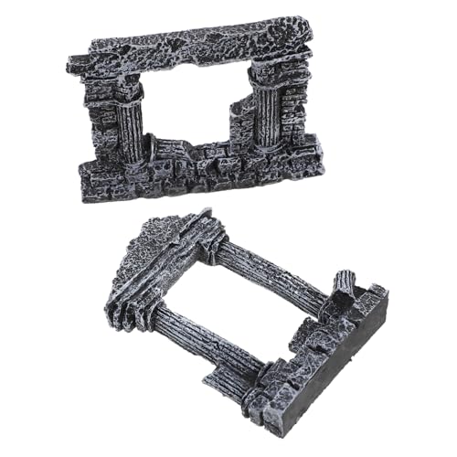 DECHOUS 2stücke Aquarium Dekoration Marmor Säule Ornament Unterwasser Dekoration Basteldekor Aquarium Zubehör Dekoration Aquariengestaltung von DECHOUS