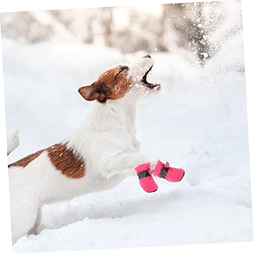 DECHOUS 4 Stück Reflektierende Hundeschuhe mit Elastischem Band rutschfest und Warm Pfotenfreundlich für Kleine Hunde und Katzen Outdoor Pfotenschutz im Winter Einfach Anzuziehen und von DECHOUS