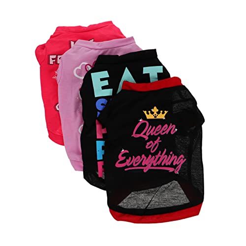 DECHOUS 4 Stück Teiliges Hundeshirts für Kleine Hunde Sommermode für Haustiere Stylische T Shirts aus Hautfreundlichem Material für Mops und Welpen DECHOUS 4 Stück Teiliges Hundeshirts für Kleine Hunde Sommermode für Haustiere Stylische T Shirts aus Hautfreundlichem Material für Mops und Welpen von DECHOUS