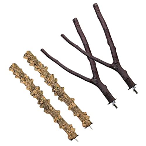 DECHOUS 4Stücke Natural Bird Perch Stand for Parrots Comfortable Foot Sticks for Small Birds Easy to Install Bird Cage Accessories and Play Toys DECHOUS 4Stücke Natural Bird Perch Stand for Parrots Comfortable Foot Sticks for Small Birds Easy to Install Bird Cage Accessories and Play Toys von DECHOUS