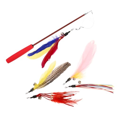 DECHOUS 6Stücke Katzen Teaser Stick Teilig Verstellbare Katzenangel mit Bunten Federn Katzenspielzeug für Interaktive Spiele und Stärkende Bindung Langlebig DECHOUS 6Stücke Katzen Teaser Stick Teilig Verstellbare Katzenangel mit Bunten Federn Katzenspielzeug für Interaktive Spiele und Stärkende Bindung Langlebig von DECHOUS