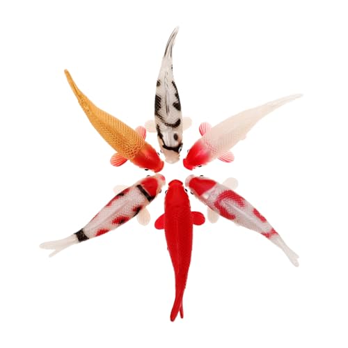 DECHOUS 6stücke Kunstfisch Mit Karpfen Simuliertes Aquarium-dekor Für Fischkästen Luminöses Fischfigurenset Dekoration Für Terrarien Und Büros von DECHOUS