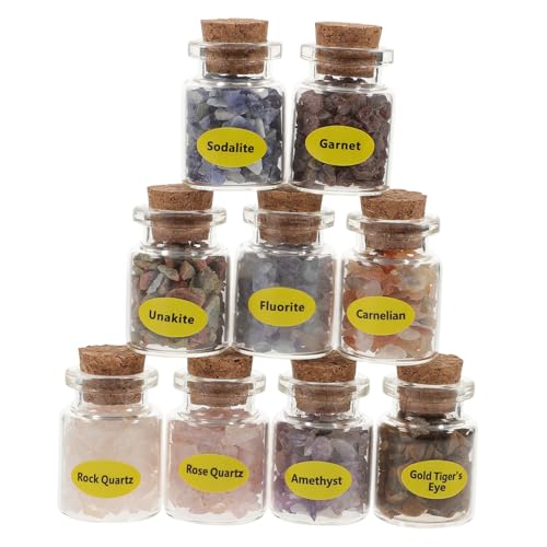 DECHOUS 9Stücke Teiliges Set Kristallflaschen Mit Mini Wunschflaschen Für Dekoration Meditation Und von DECHOUS