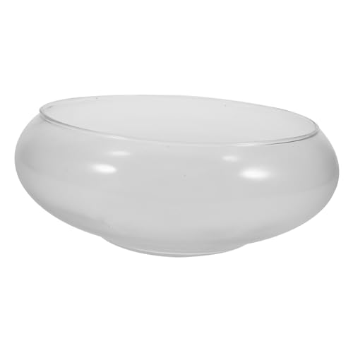DECHOUS Blumentopf Aus Glas Pflanzschale Für Narzissen Runder Lotustopf Goldfischbecken Fischschale Aquarium Herzstück des Pflanzgefäßes Seerosenschale Runde Glasschale Miniatur Büro von DECHOUS