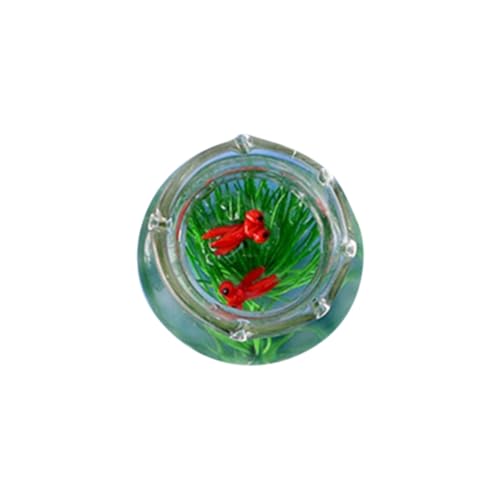 DECHOUS Fischschüssel Dekoration Realistisches Mini Fischtank Modell Für Mini Und Garten Für Kreative Innenraumgestaltung Rote Szene von DECHOUS