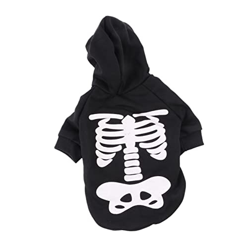 DECHOUS Halloween Hundekostüm Nachtleuchtend Skeletthund Jumpsuit für Kleine und Mittlere Hunde Atmungsaktiv Bequemes Halloween Cosplay Outfit für Haustiere von DECHOUS