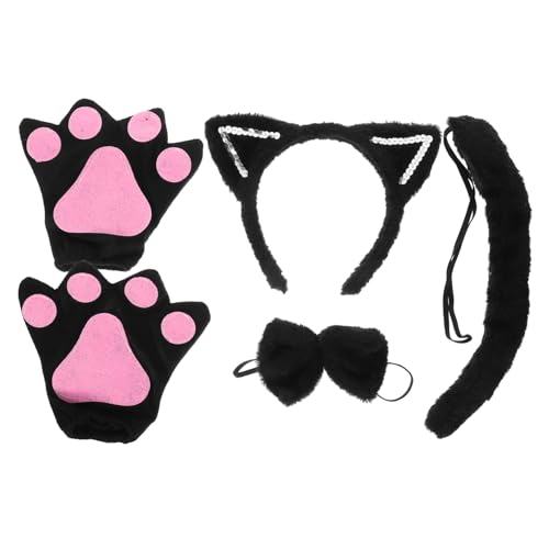 DECHOUS Halloween-kostüme Katzenohr-Stirnband – Katzenohren-kostüm-zubehör-Set Für Frauen Bühne Einzigartige Schwanzdekoration Für Partys von DECHOUS