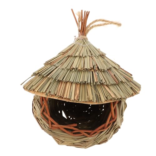 DECHOUS Handgewebtes Vogelhaus aus Stroh Dekoratives Summendes für Garten und Natürliches Vogelschutz für Papageien und Kanarienvögel Langlebig DECHOUS Handgewebtes Vogelhaus aus Stroh Dekoratives Summendes für Garten und Natürliches Vogelschutz für Papageien und Kanarienvögel Langlebig von DECHOUS