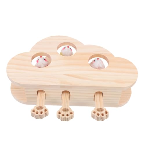 DECHOUS Holz Katzenspielzeug mit Katzenminze Interaktives Klopfspielzeug für Katzen Langlebiges Stabiles Pet Toy zur Beschäftigung und Spielerischem Training von Kitten und Hauskatzen von DECHOUS