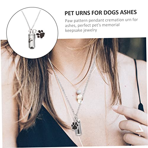 DECHOUS Hund Urnen Halskette mit Pfotenanhänger Langlebiges Gedenkschmuck für Haustierasche Rostfrei Dekorativ und Tragbar Trauergeschenk für Hundehalter von DECHOUS