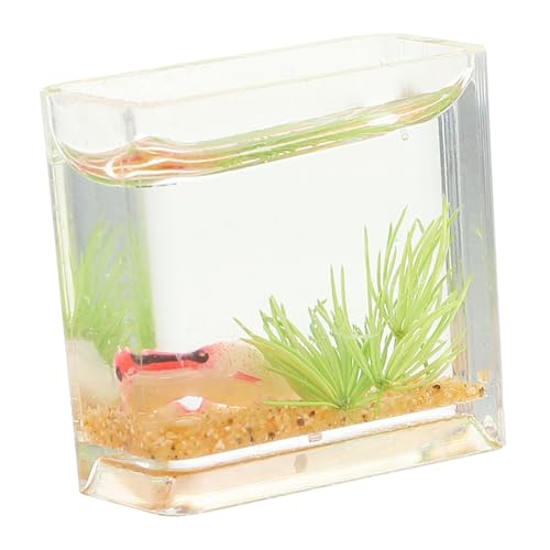 DECHOUS Kleiner Fischtank gefälschter Fisch Aquarium Aquarium Dekoration Ornamente Panzer wohnzimmerdeko wohnungseinrichtung Mini-Aquarium- aus Kunstharz Miniatur-Aquarium-Handwerk von DECHOUS