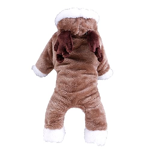 DECHOUS Kleiner Hund Herbst Wintermantel Xs Gefütterter Welpenanzug mit Niedlichem Rentier Design Bequemer Strapazierfähiger Hundemantel für Outdoor und Besondere Anlässe von DECHOUS