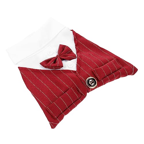 DECHOUS Leichtes Atmungsaktives Haustier Hemd in Rot Formelles Hundeshirt für Hochzeit Party und Alltag Bequemes Kostüm für Kleine bis Große Hunde Waschbar und Langlebig von DECHOUS